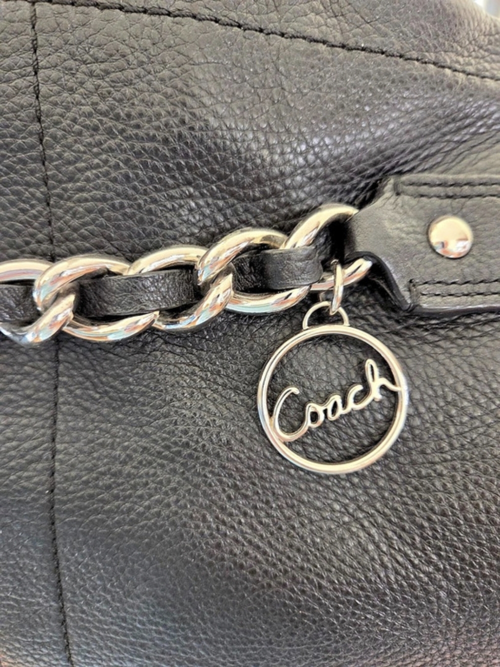 Coach Signature Chain Hobo Black Chain Shoulder Bag - Picture 5 of 5